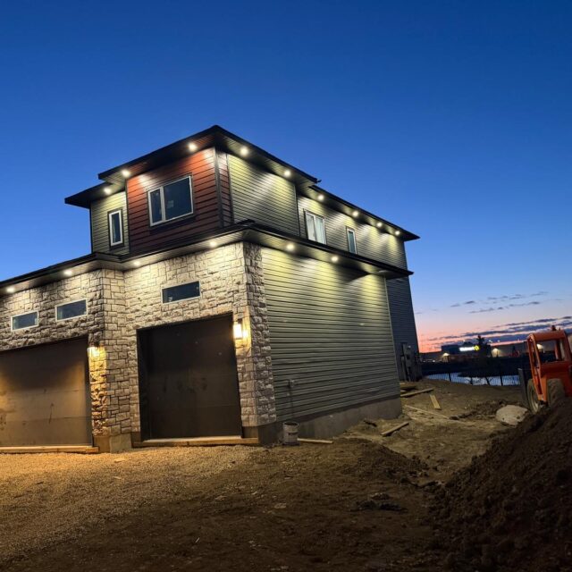 Exterior with pot lights