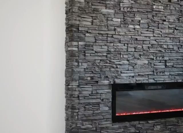 Stone fireplace
